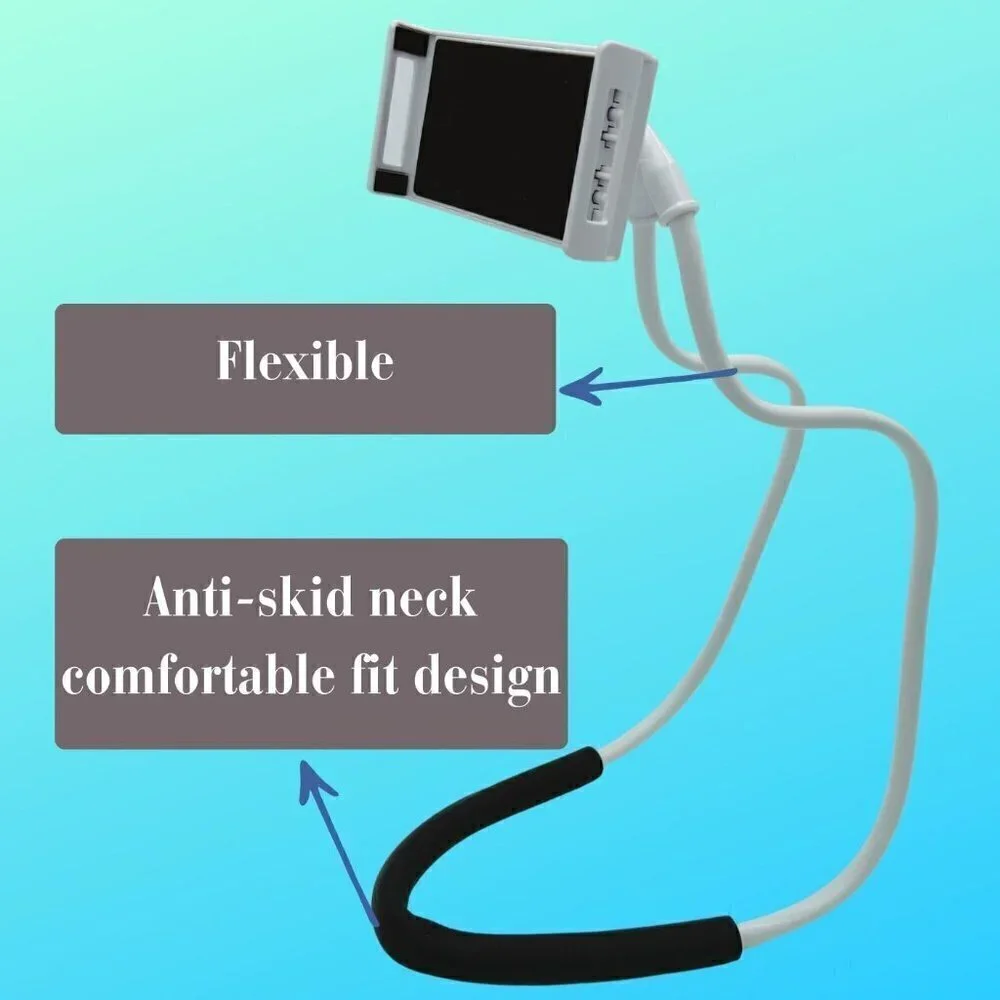 Universal Cell Phone Neck Phone Holder, Hands-Free Flexible Durable, White